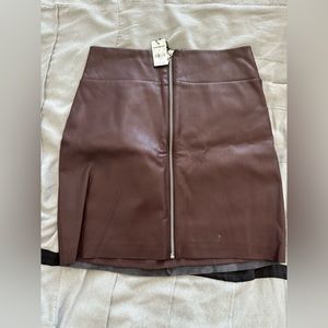 Express faux leather maroon skirt